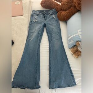 American Eagle Blue Flare Wide Leg Jeans
